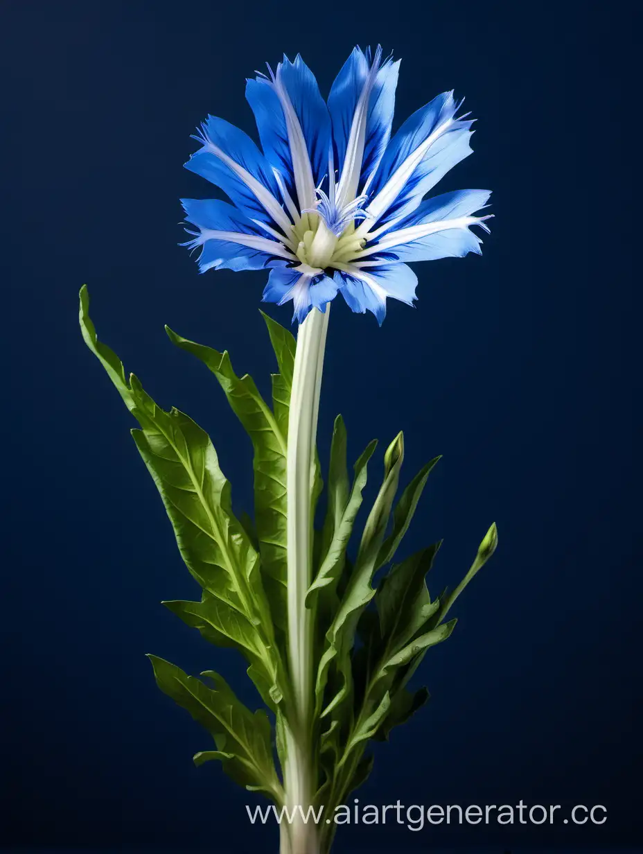 Chicory-Flowers-on-Deep-Blue-Background