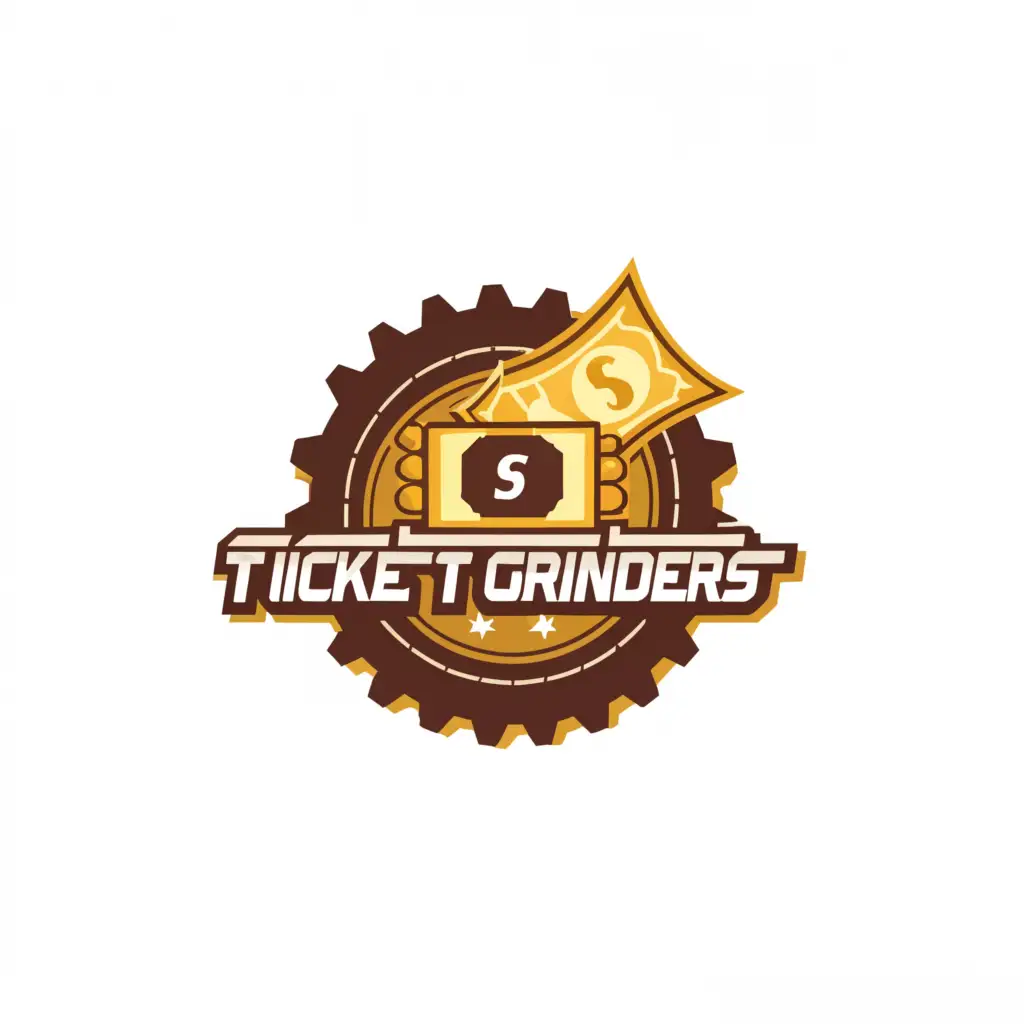a logo design,with the text "Ticket Grinders", main symbol:ticket cash,Moderate,be used in Retail industry,clear background