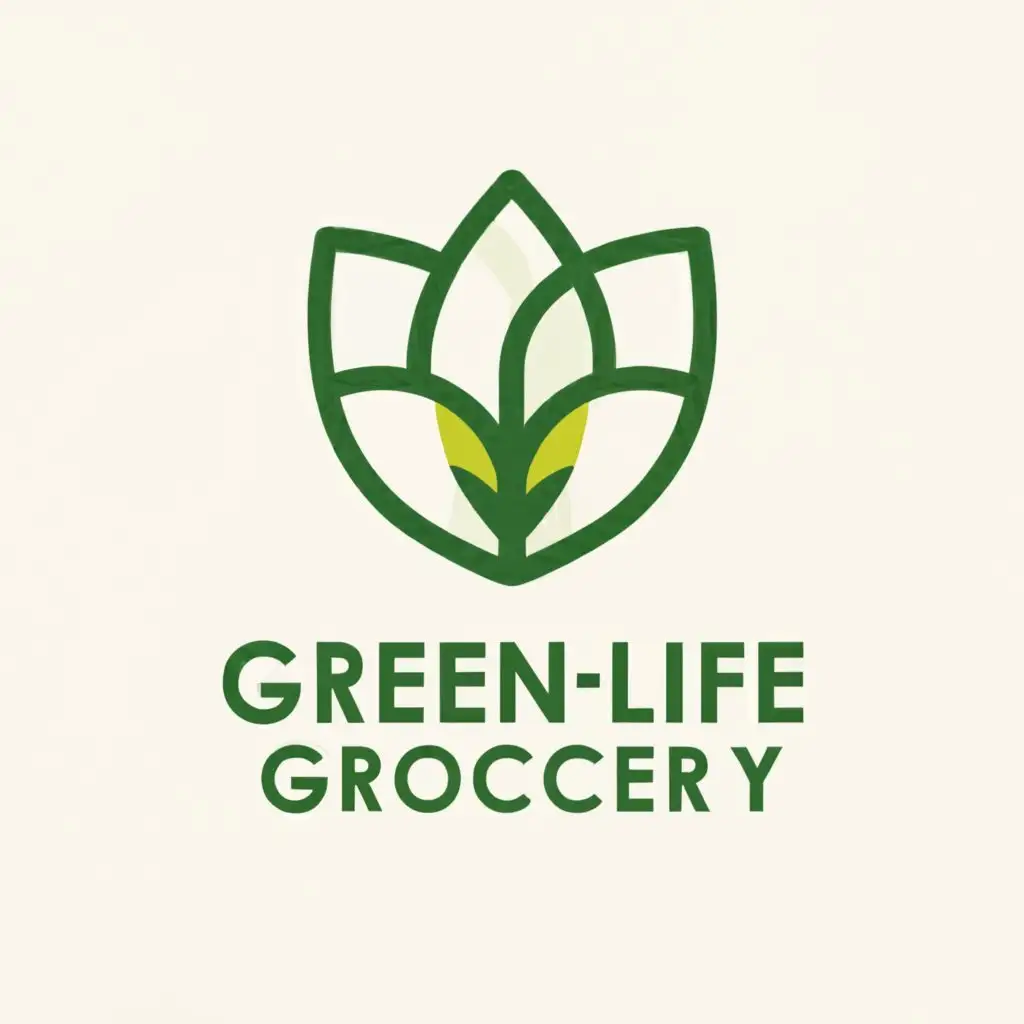 a logo design,with the text "Green-Life Grocery", main symbol:Organic products and sustainable practices,Minimalistic,be used in Retail industry,clear background