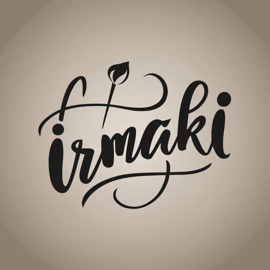 logo, brush, with the text "IRMAKI", typography