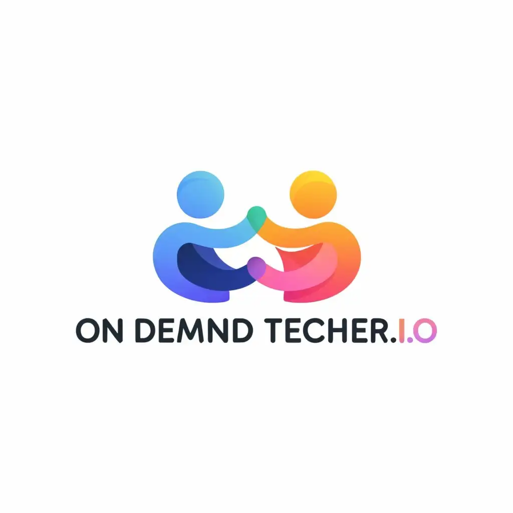a logo design,with the text "on demand teacher.io", main symbol:teacher and student,Minimalistic,be used in Education industry,clear background