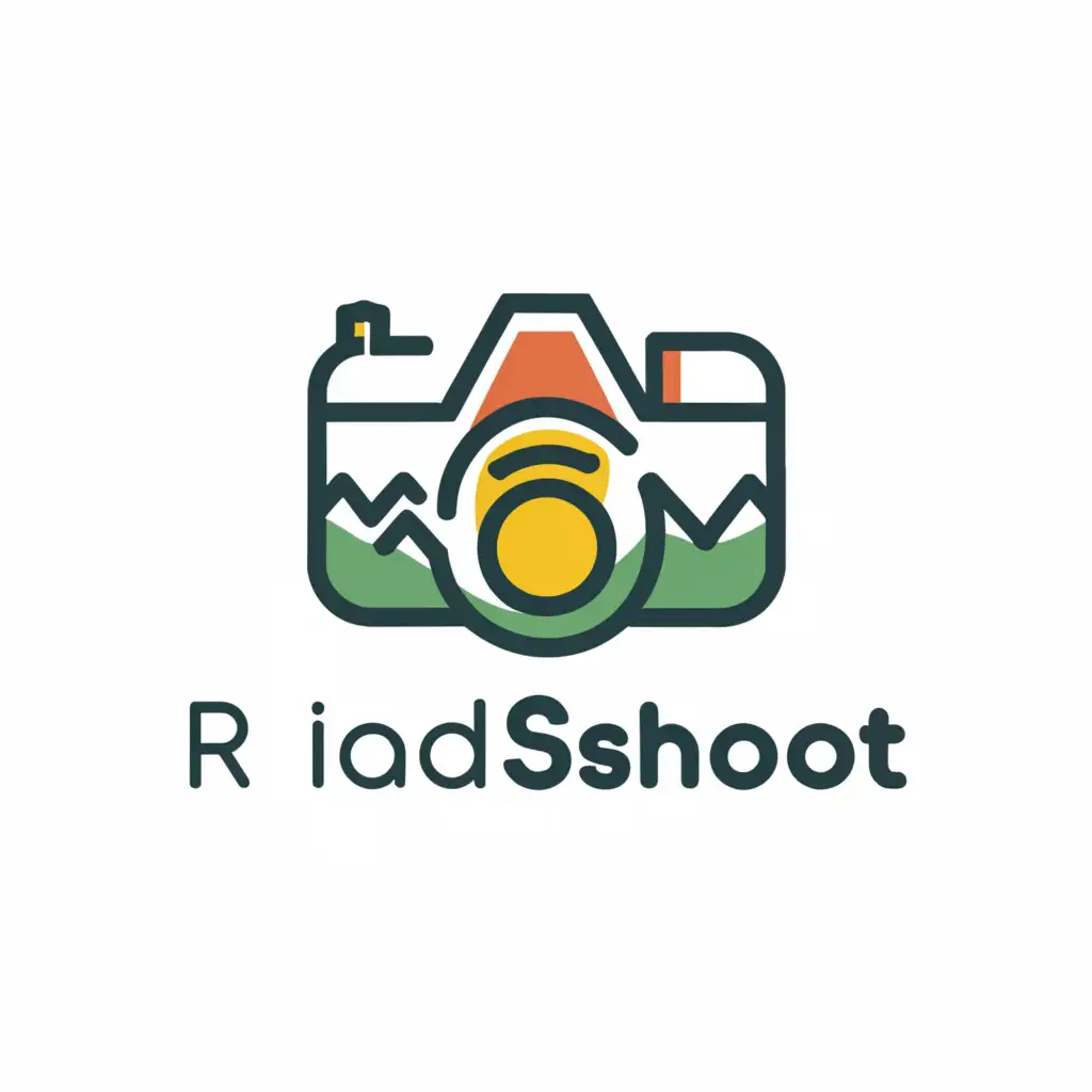 a logo design,with the text "RIAD 
SHOOT", main symbol:Camera 
Himalaya 
,معتدل,be used in أخرى industry,clear background