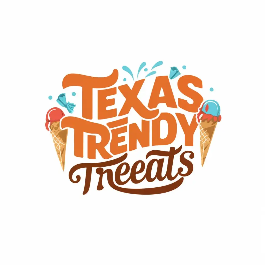 a logo design,with the text "Texas Trendy Treats", main symbol:Typography  ice cream shop logo,Moderate,clear background