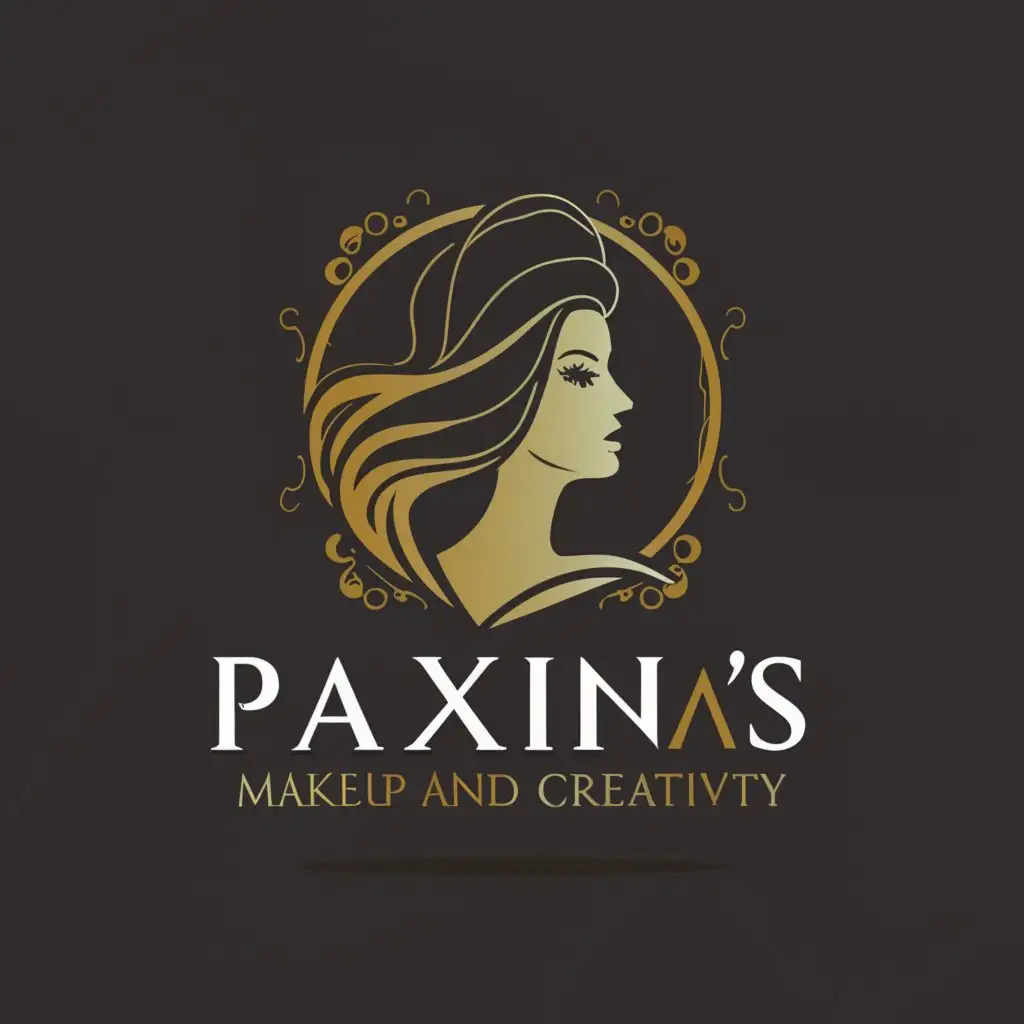 a logo design,with the text "Paxina's Makeup And Creativity", main symbol:Lady,complex,be used in Beauty Spa industry,clear background