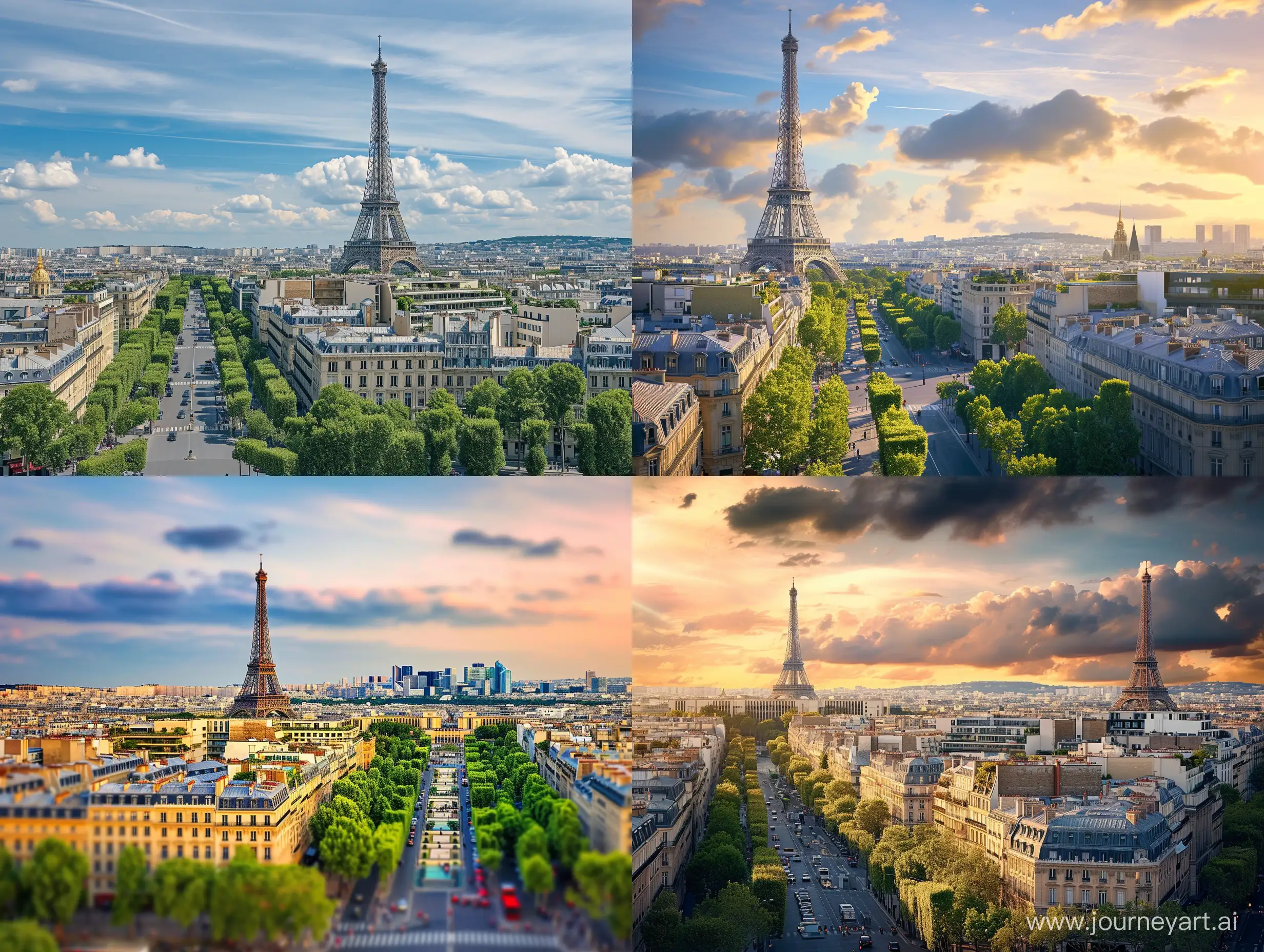 Eiffel-Tower-and-French-Architecture-on-Champslyses