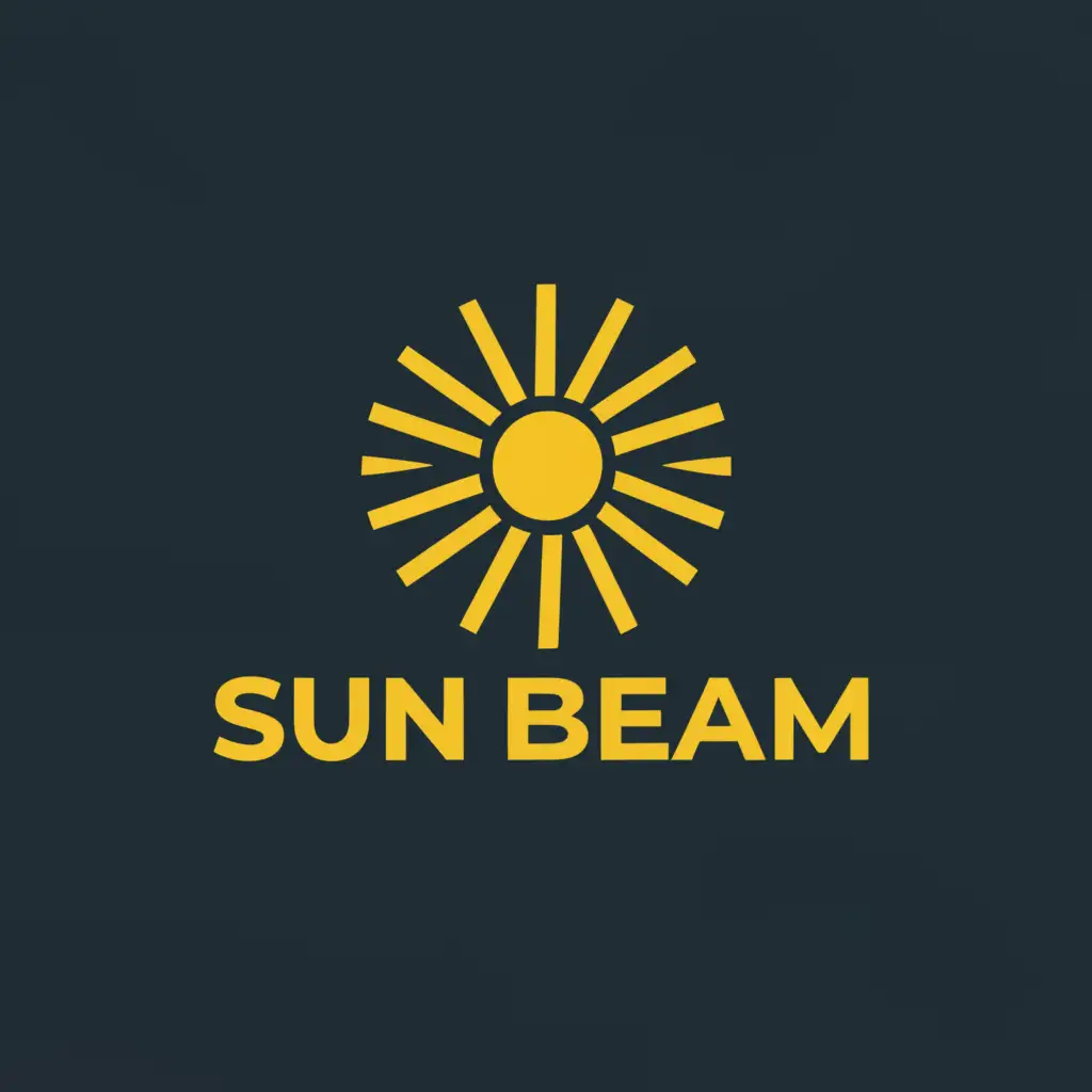 a logo design,with the text "Sun Beam", main symbol:The sun emitting sunbeams,complex,clear background