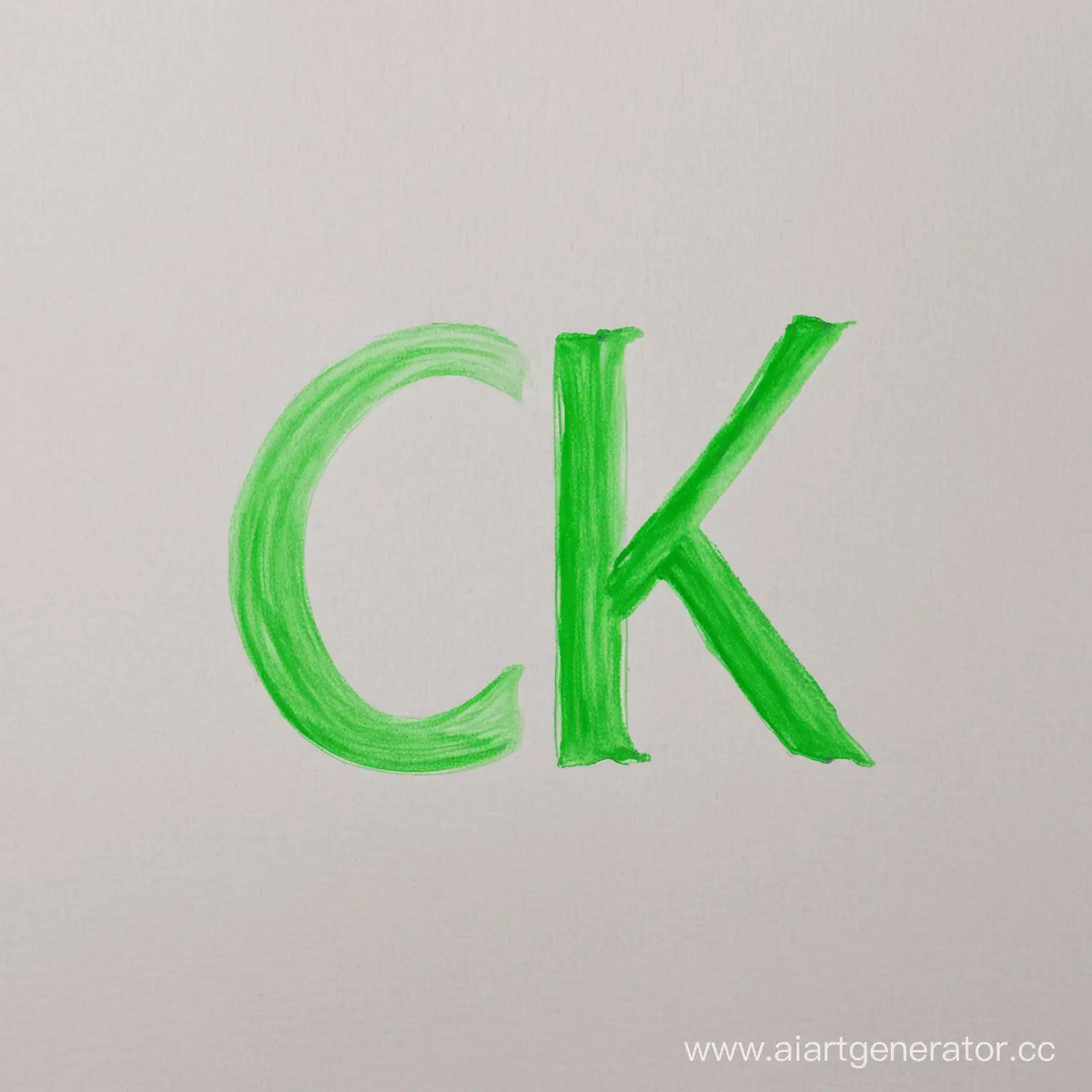 нарисуй буквы С и К из зелени
