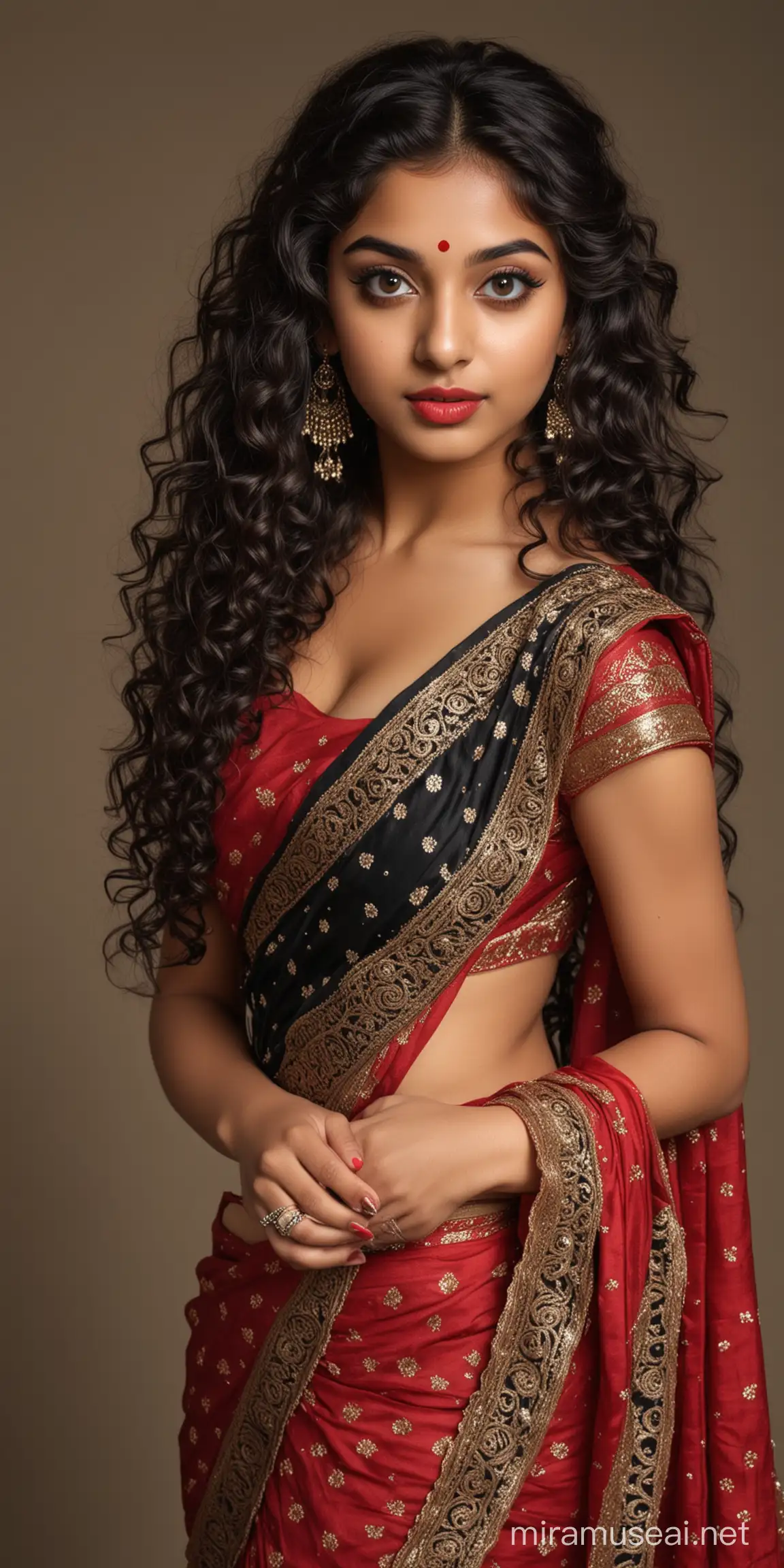 Ethereal Beauty Transformed European Girl into Indian Goddess in Backless Saree