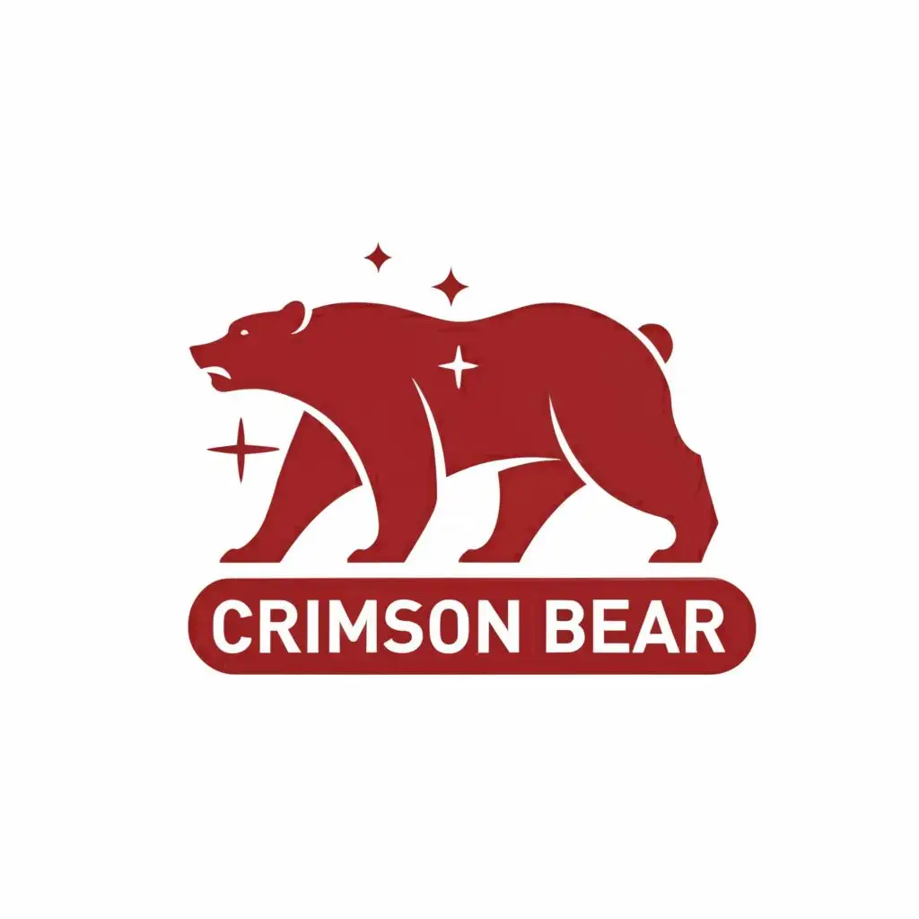 logo, a red bear, Ursa Major constellation, Dallas, with the text "Crimson Bear", typography, be used in Construction industry