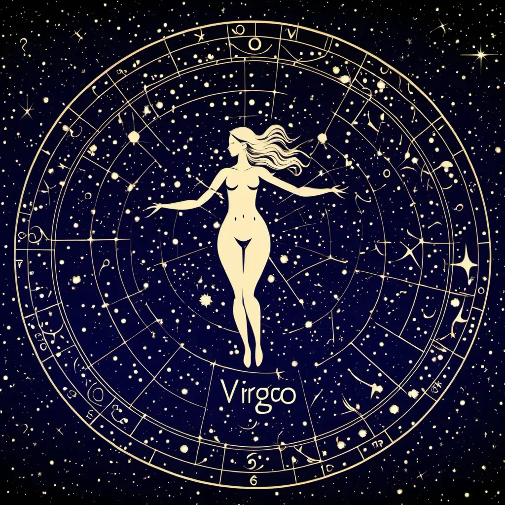 Celestial Constellation Art Virgo in the Zodiac Sky