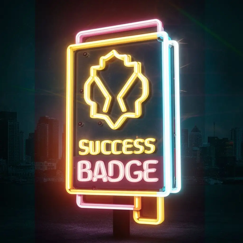 Neon-Success-Badge-in-Book