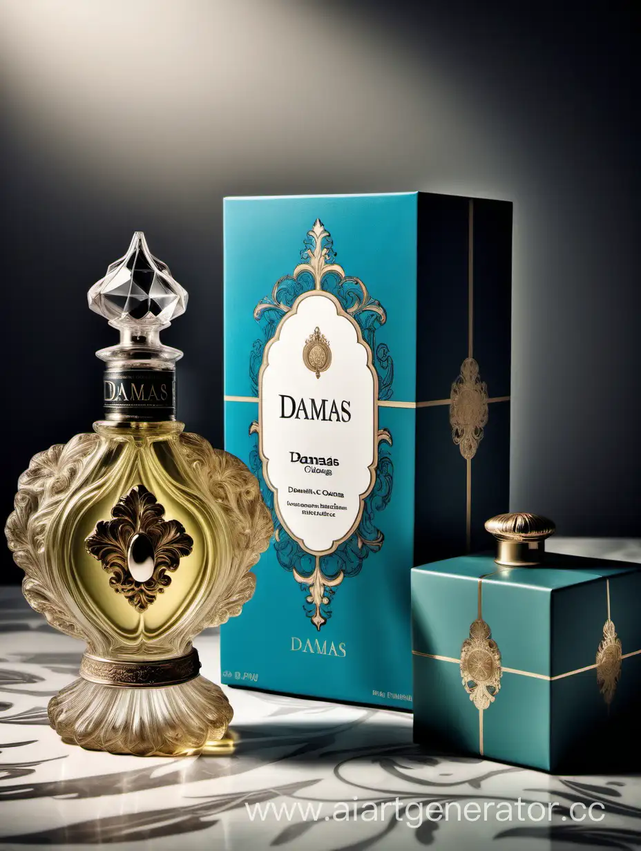 a bottle of damas cologne sitting next to a box, a flemish Baroque by Demetrios Farmakopoulos, instagram contest winner, dau-al-set, dynamic composition, contest winner, feminine