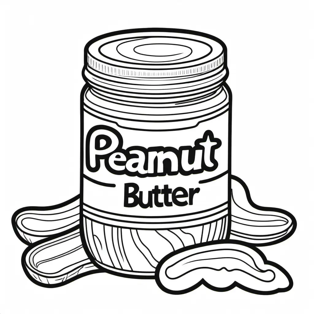Whimsical Peanut Butter Coloring Page for Creative Fun