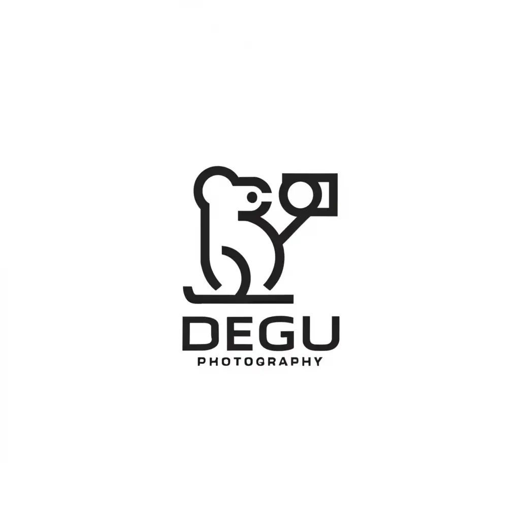 LOGO-Design-For-Degu-Minimalistic-Photography-Emblem-with-Mouse-Animal-Theme