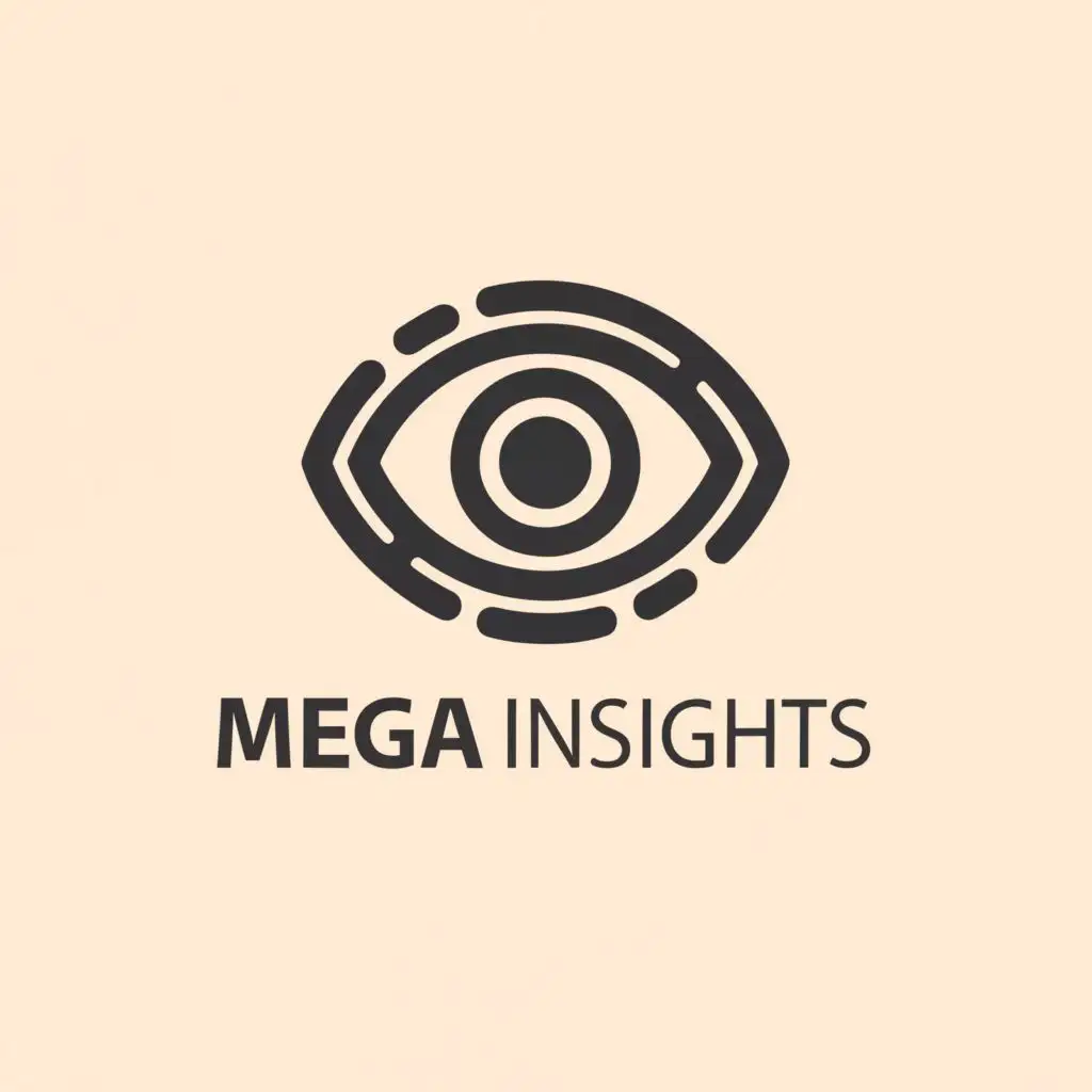 a logo design,with the text "Mega Insights", main symbol:eye,Moderate,be used in Internet industry,clear background