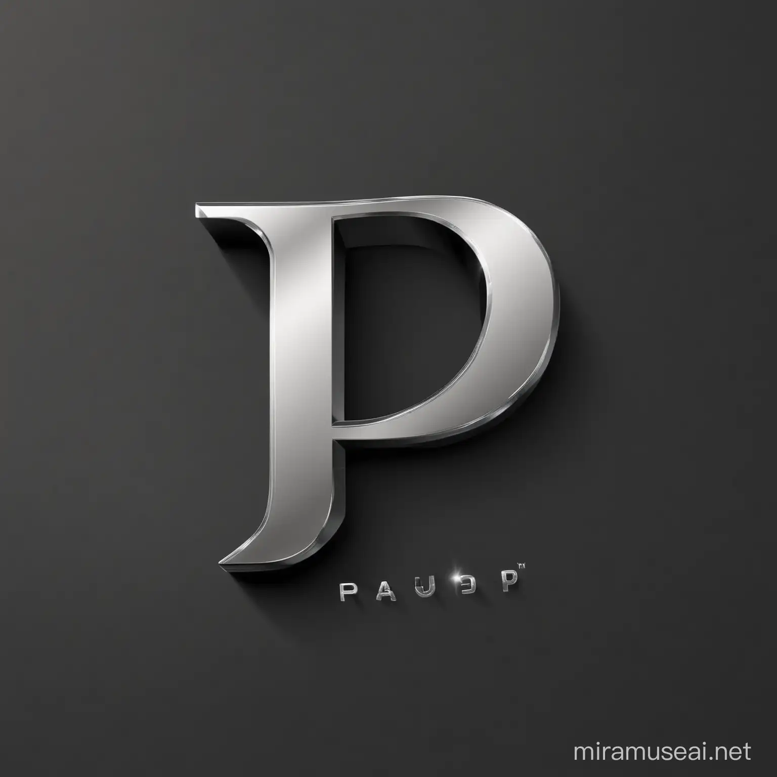 create a platinum logo in the shape of a letter P,