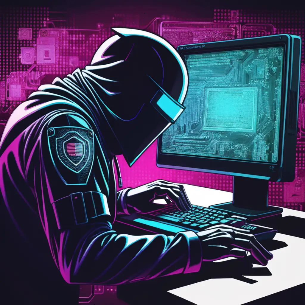 Security Incidents Computer Man Dealing with Colored Threats