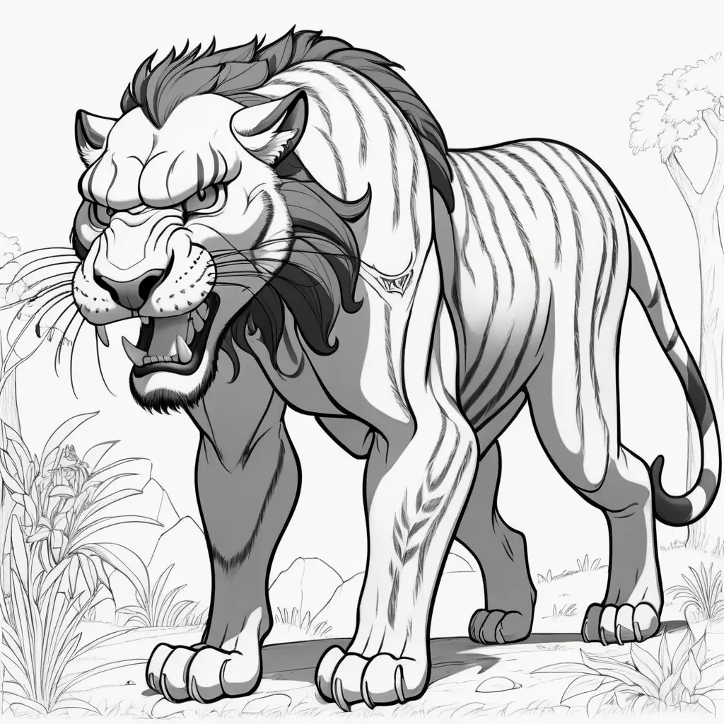 Frightening Smilodon Coloring Page in High Definition 8K