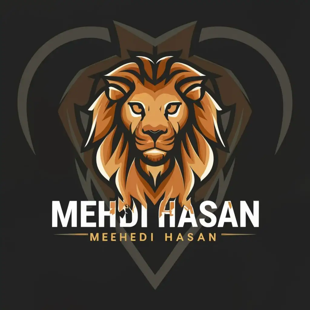 logo, Lion, with the text "Mehedi Hasan", typography, be used in Technology industry