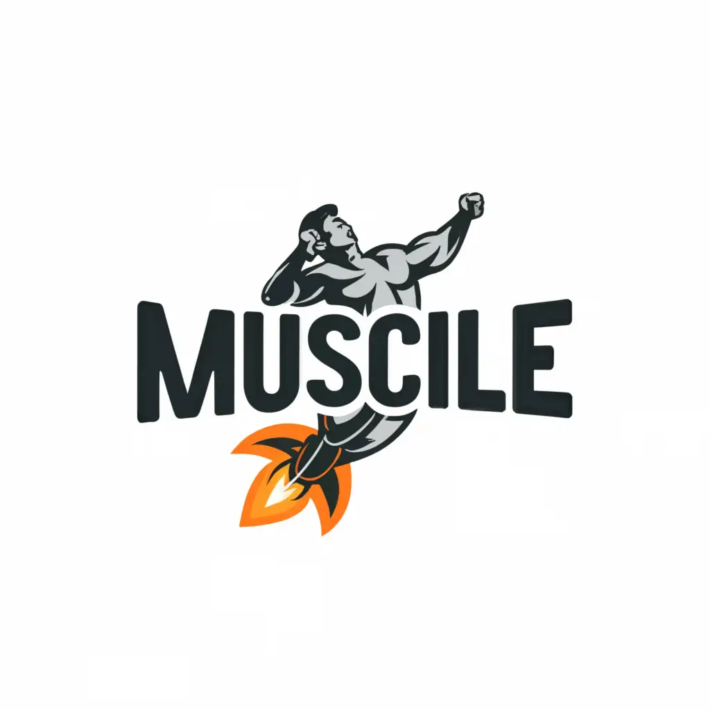 LOGO-Design-For-Muscile-Dynamic-Muscle-Rocket-Emblem-for-Sports-Fitness-Industry
