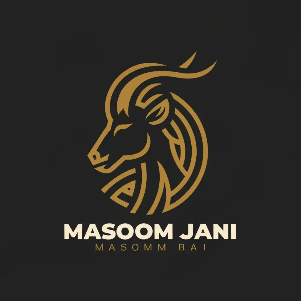 LOGO-Design-For-Masoom-Jani-Majestic-Ibex-Markhor-Emblem-with-Elegant-Typography-for-the-Animals-Pets-Industry