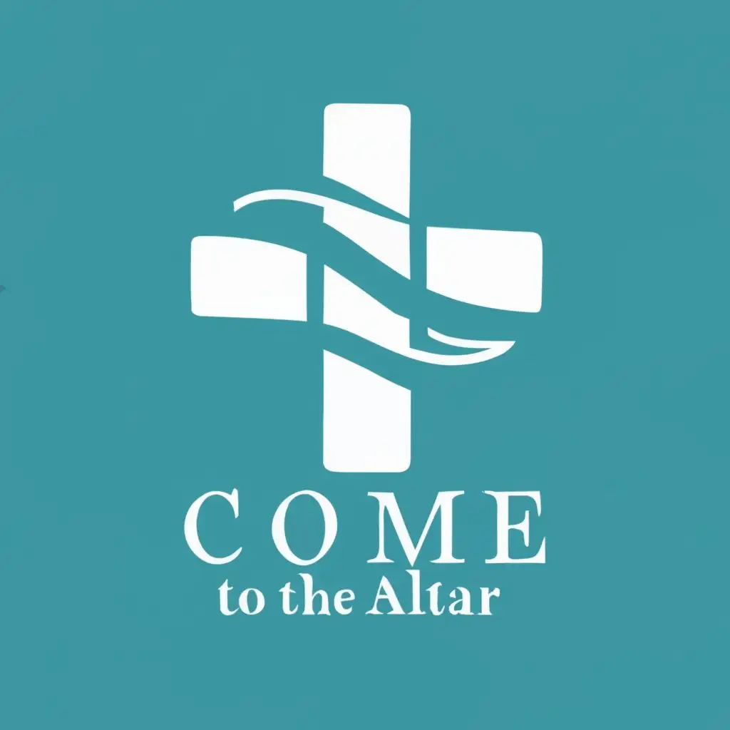 logo, CROSS, with the text "COME TO THE ALTAR", typography, be used in Religious industry
