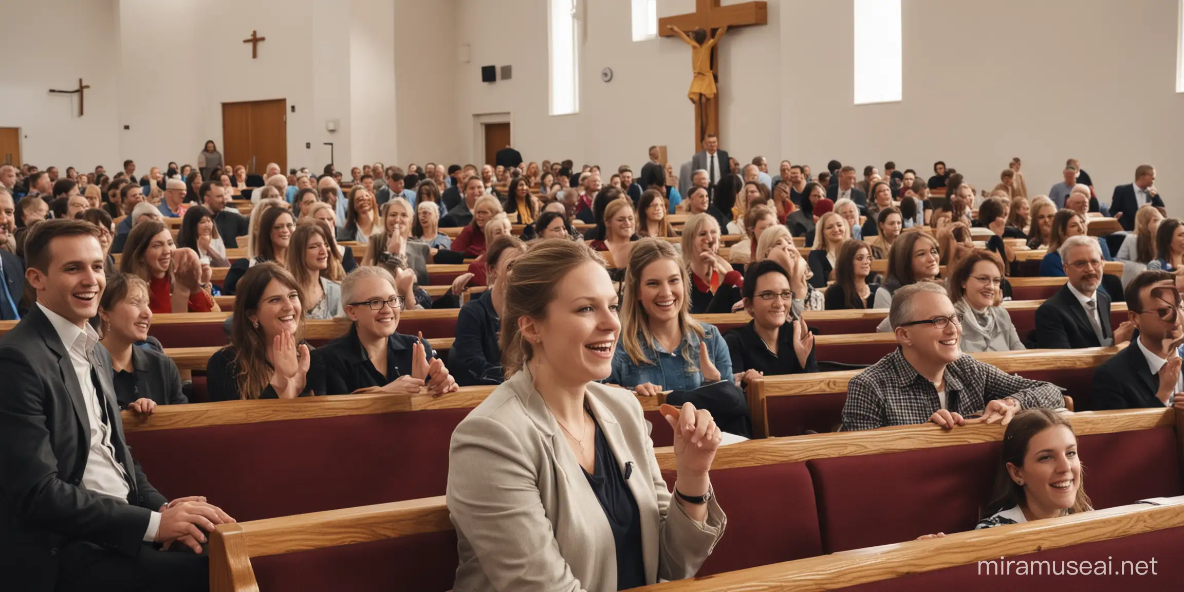 Vibrant Community Worship PostService Fellowship in a Modern Baptist Church