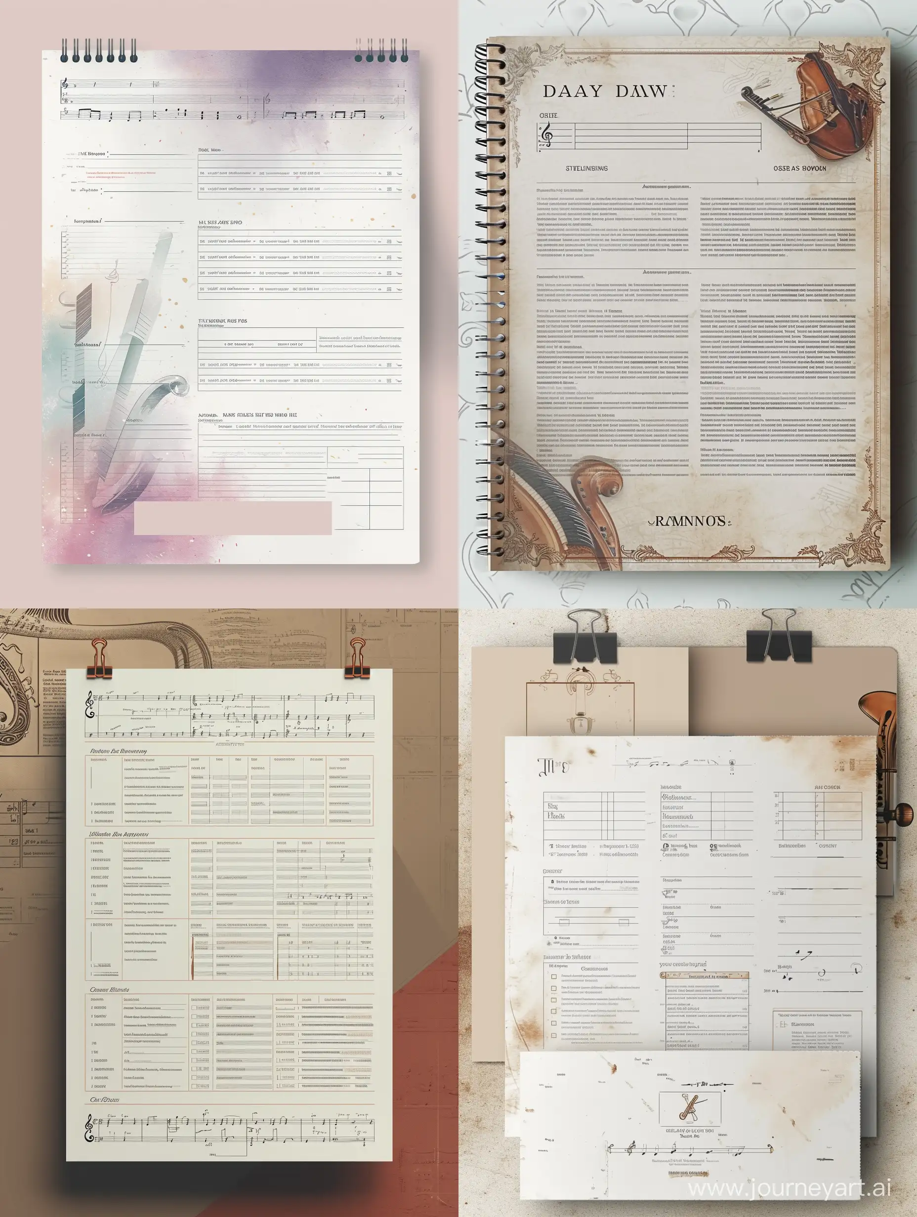 Muted-Colors-Daily-Agenda-with-Musical-Instrument-Watermark