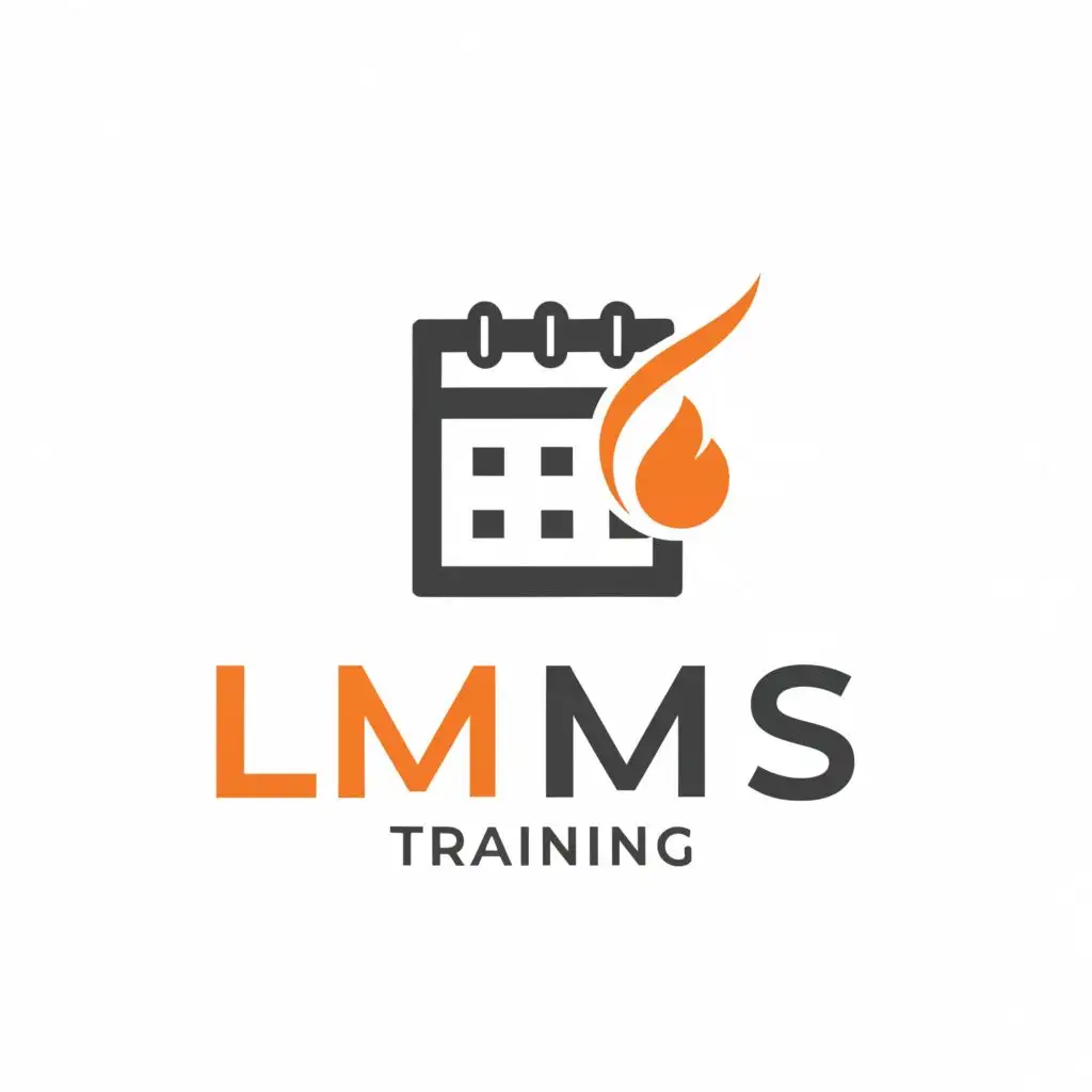 a logo design,with the text "logo detalization for a company engaged in online training, innovative training
must contain a weekly 
the name of the company 
", main symbol:name - LMS

calendar and fire stick torch

,complex,clear background