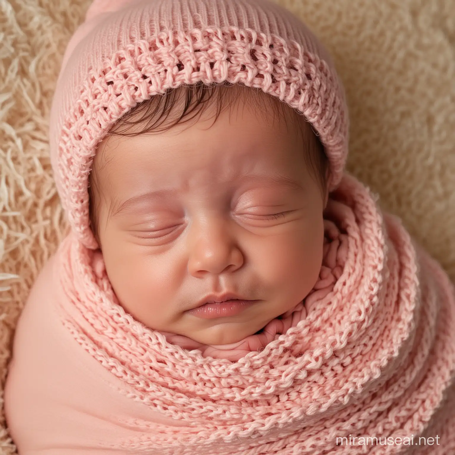 Adorable Newborn Baby in Cozy Blanket