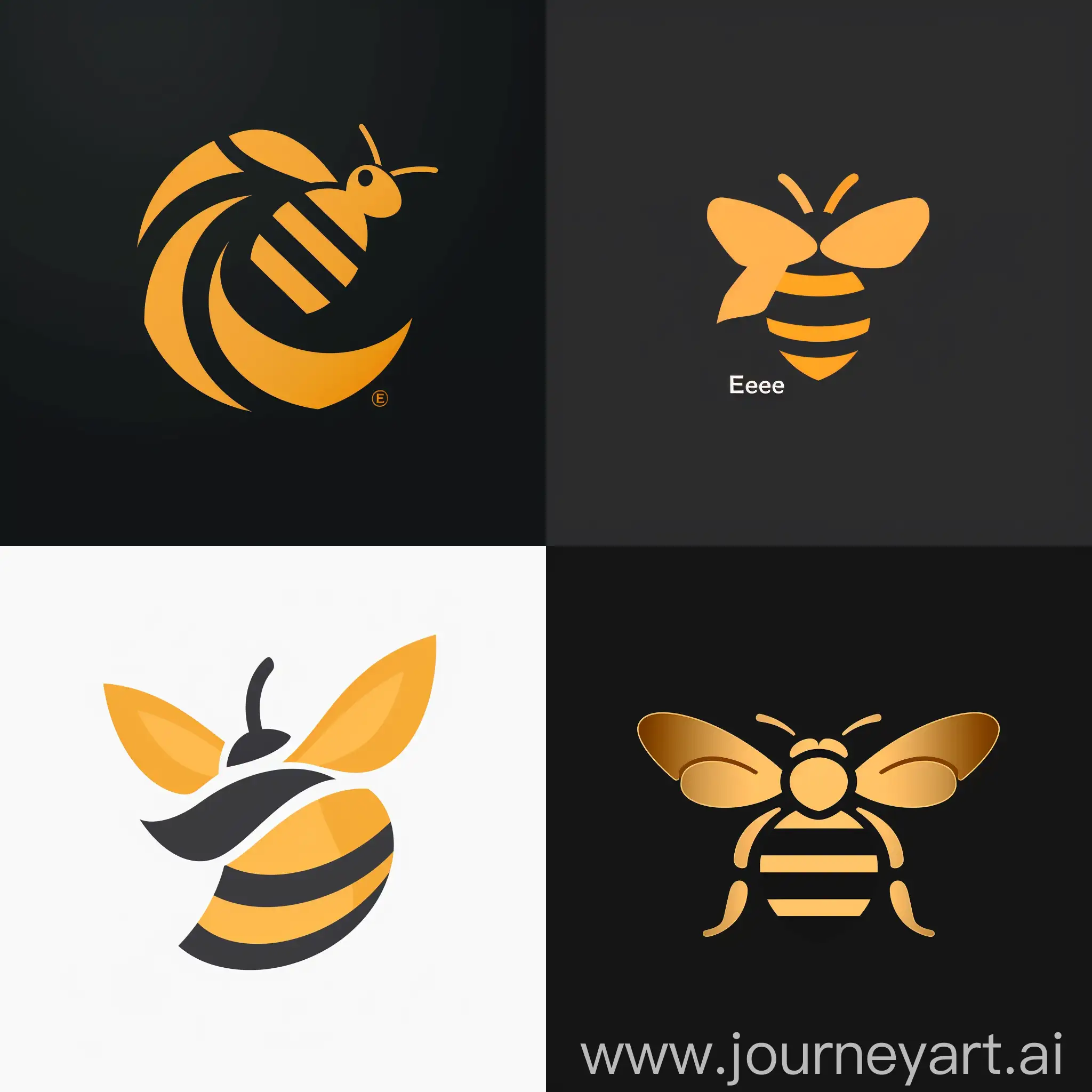 make me a logo exactly with exactly same description and colors as of microsoft edge but instead of its icon, use vector of honeybee.