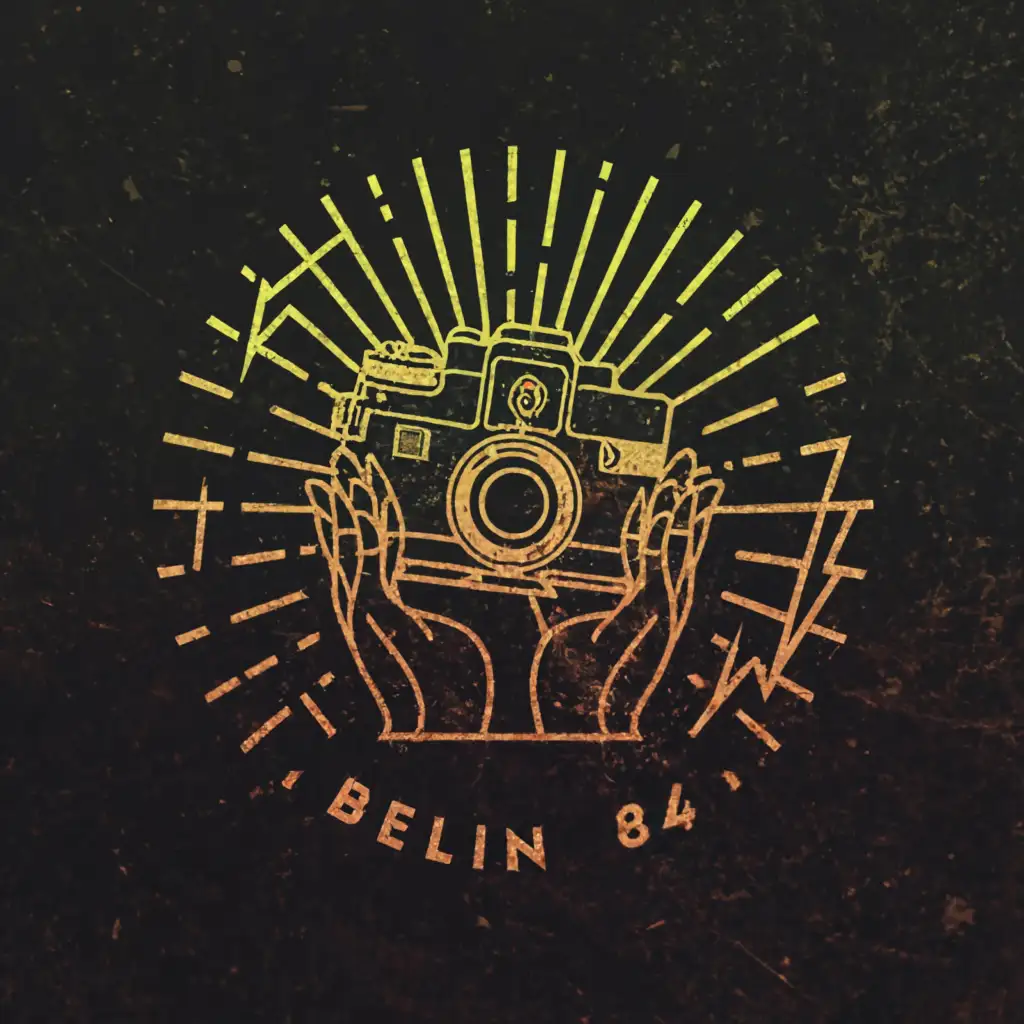 LOGO-Design-For-BELIN-84-Handmade-Metallized-Text-in-Retrowave-Style-with-Red-Spray-Text-84