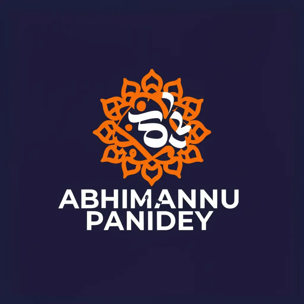a logo design,with the text "Abhimanyu Pandey ", main symbol:Chakra or heroic,complex,be used in Education industry,clear background