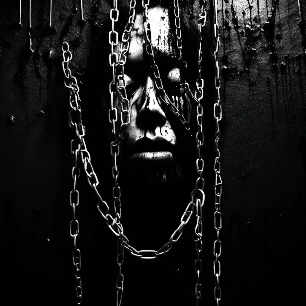Eerie Transformation Face Melting in Dark Chains