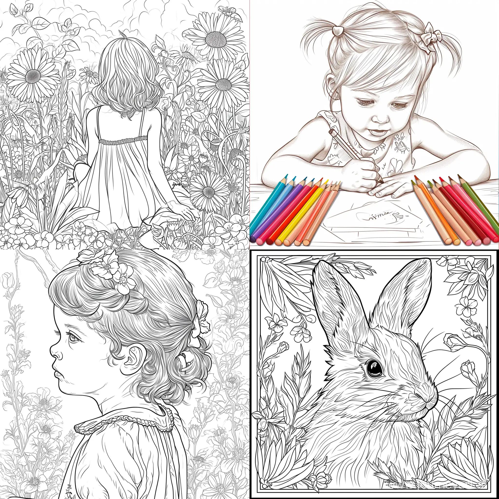 draw children or adult coloring book pages