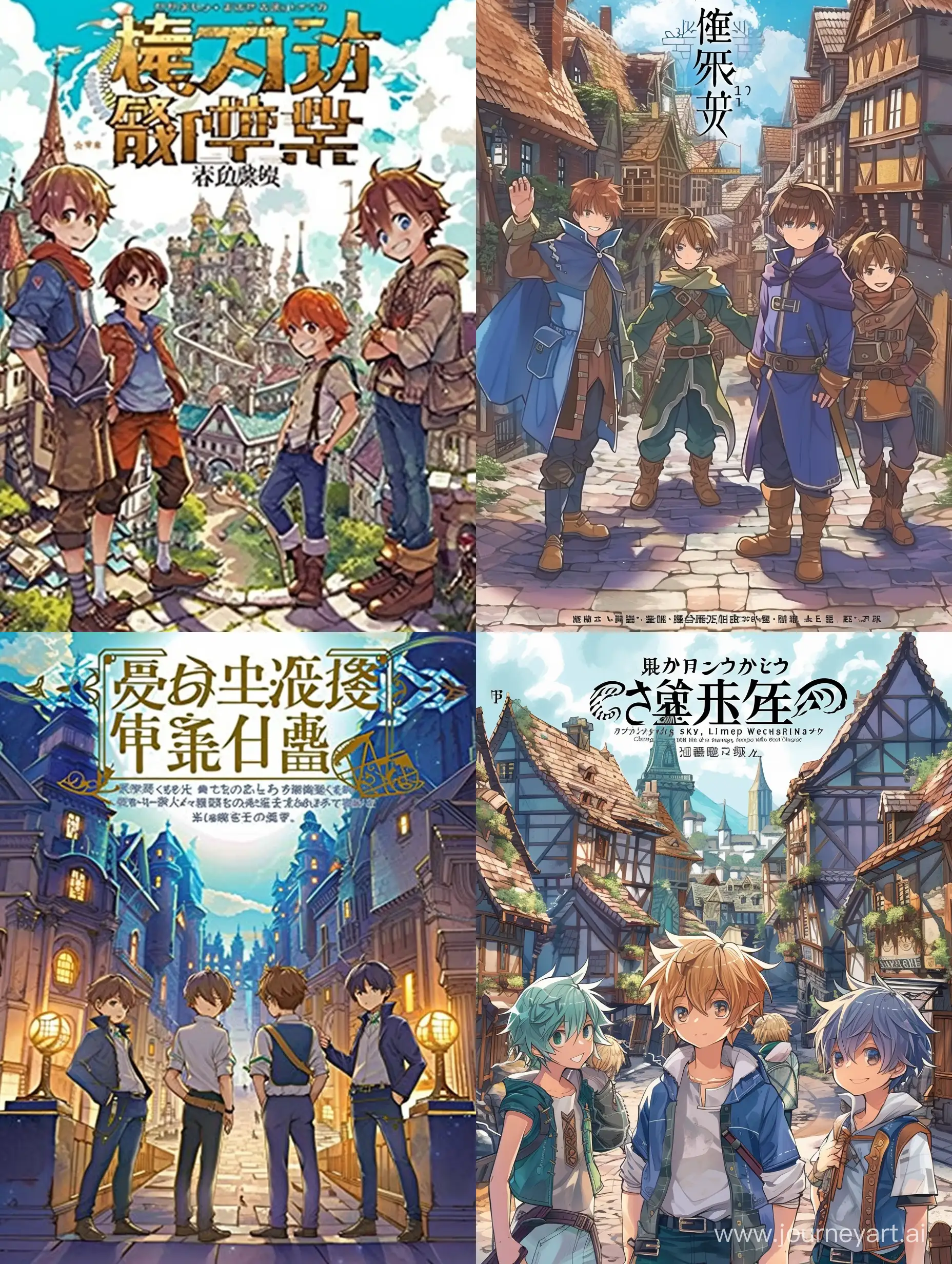 Fantasy-World-with-Four-Boys-Light-Novel-Cover-Art