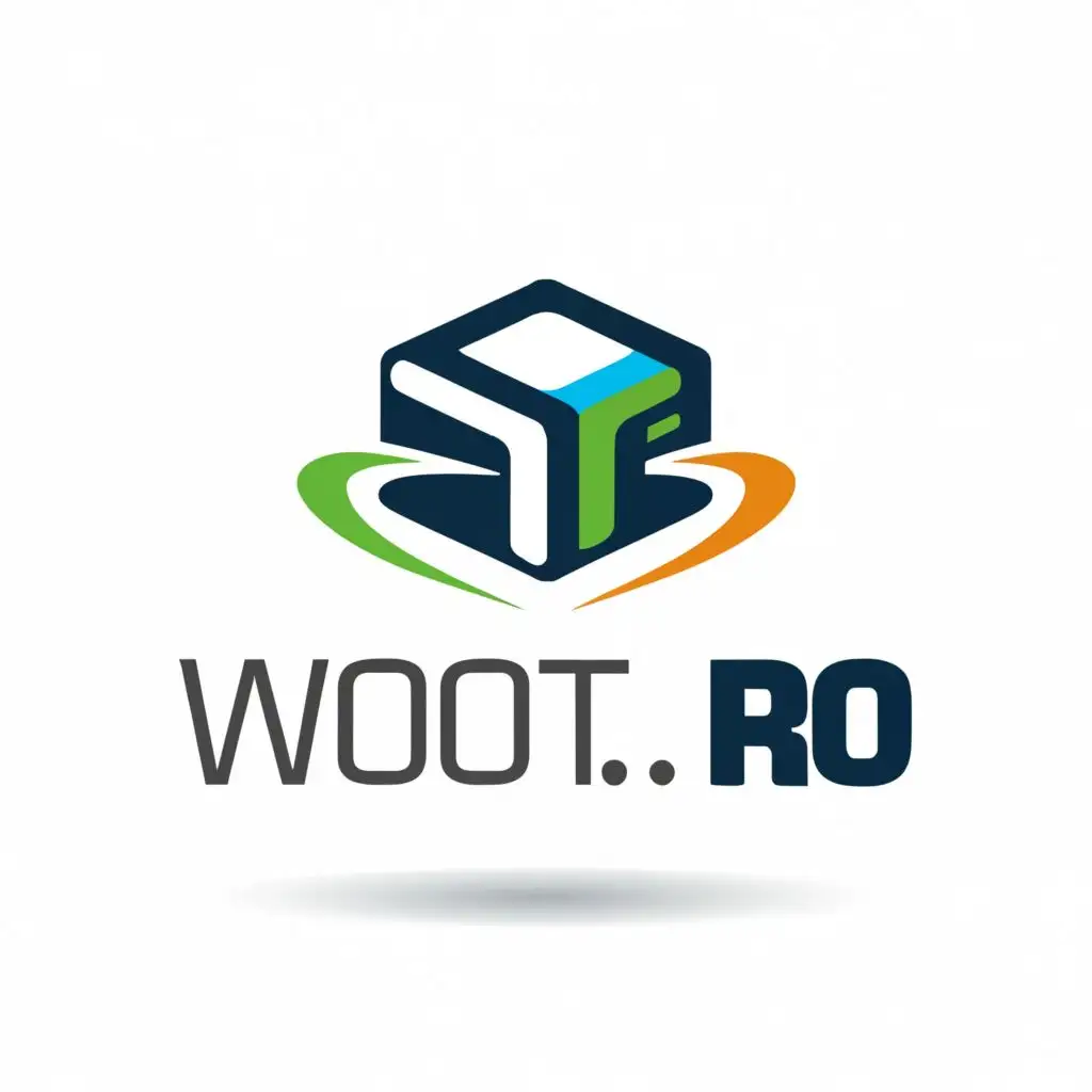 a logo design,with the text 'woot.ro', main symbol:box, technology, shipping, globe, fast, easy, reliable,complex,be used in Technology industry,clear background