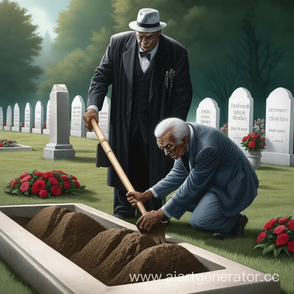 Гробовщик закапывает дилера в могилу бабушка 