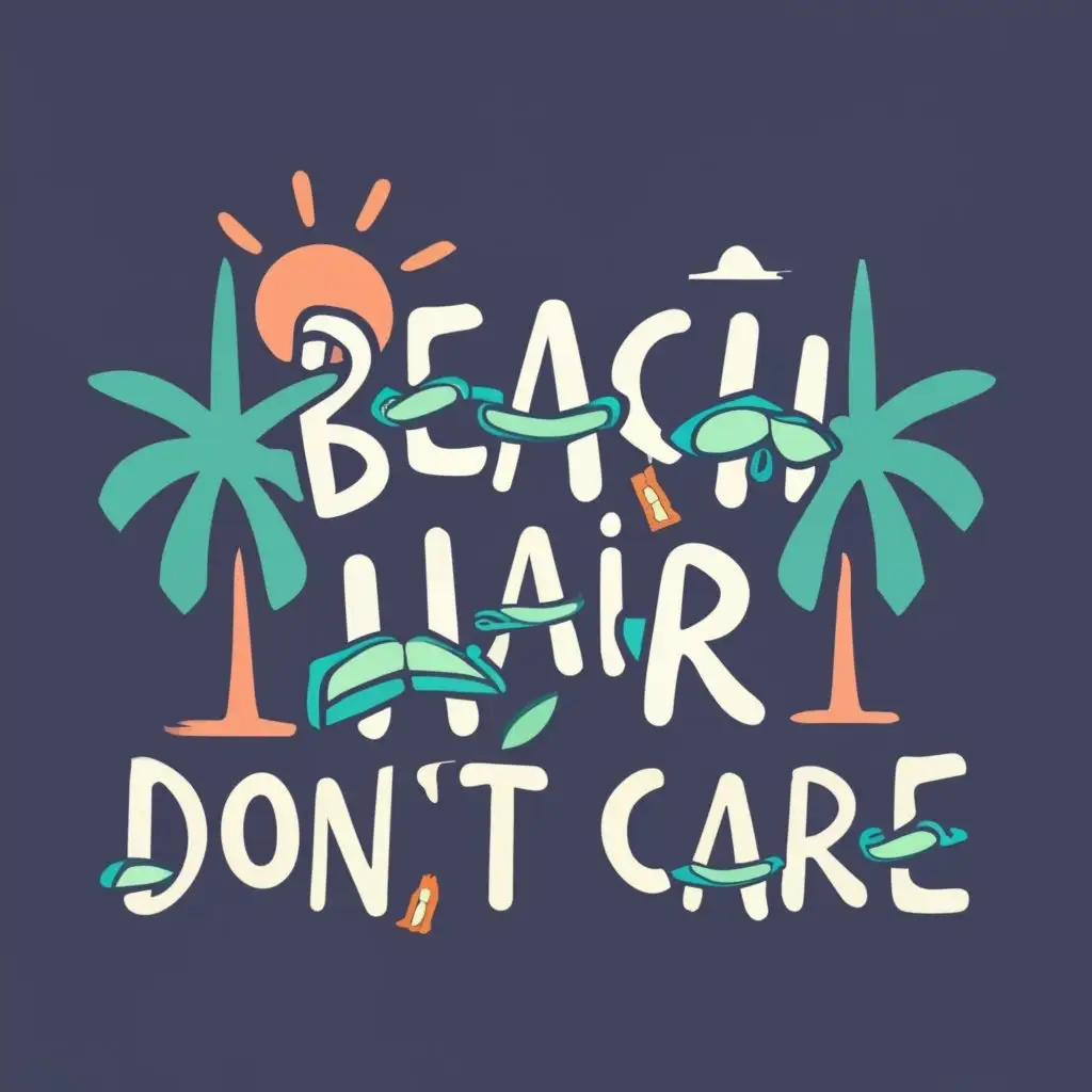 logo, rest, with the text "Beach hair, don't care", typography, be used in Medical Dental industry