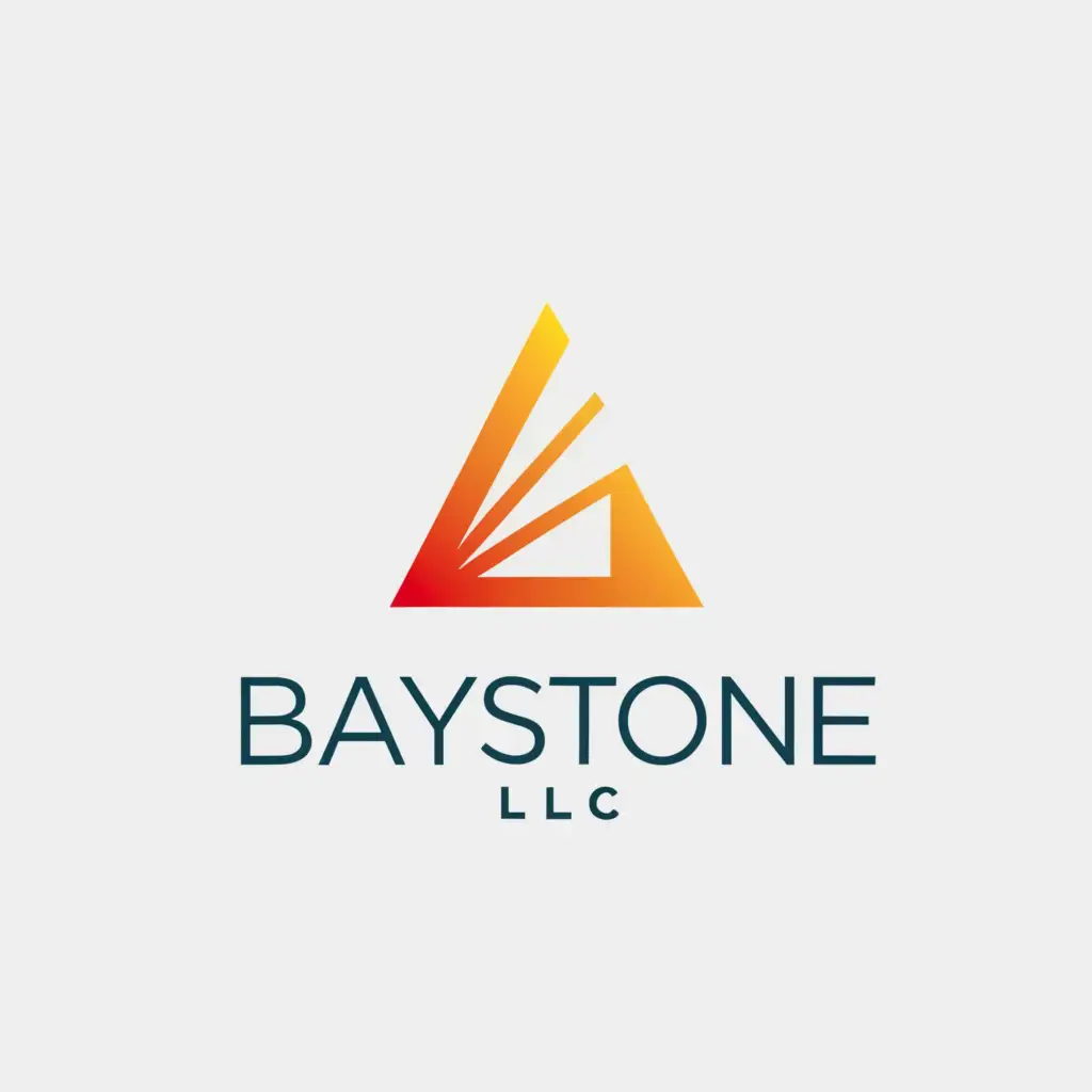 a logo design,with the text "Baystone LLC", main symbol:triangle,Moderate,be used in Real Estate industry,clear background