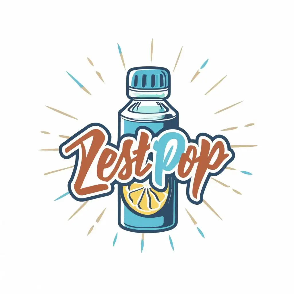 logo, drink bottle, with the text "zest pop", typography, be used in Sports Fitness industry
