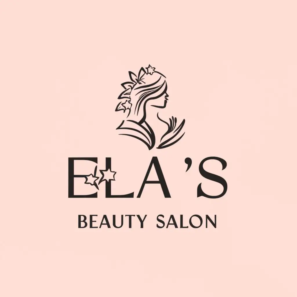 a logo design,with the text "Ela's Beauty Salon", main symbol:woman,Moderate,be used in Beauty Spa industry,clear background
