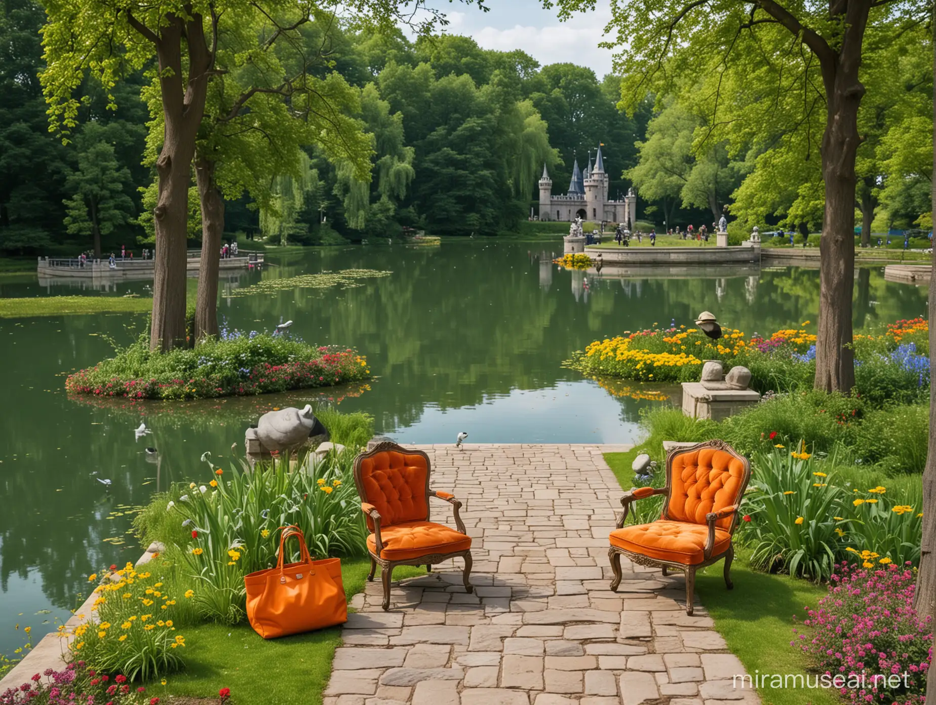 Vibrant Park Adventure with Hidden Treasures and Serene Lake