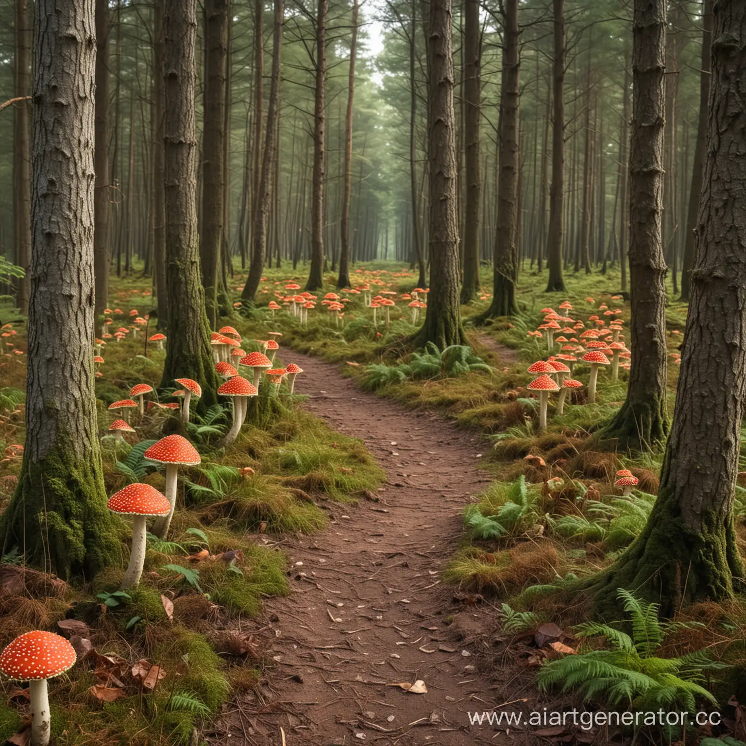 Enchanted-Forest-Path-with-Fly-Agarics