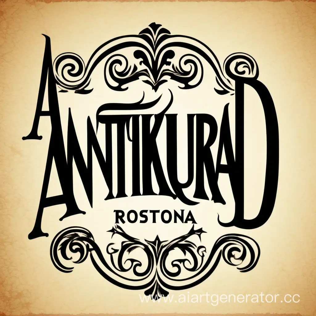 Antique-Shop-Rostov-Logo-with-Vintage-Typography-and-Classic-Elements