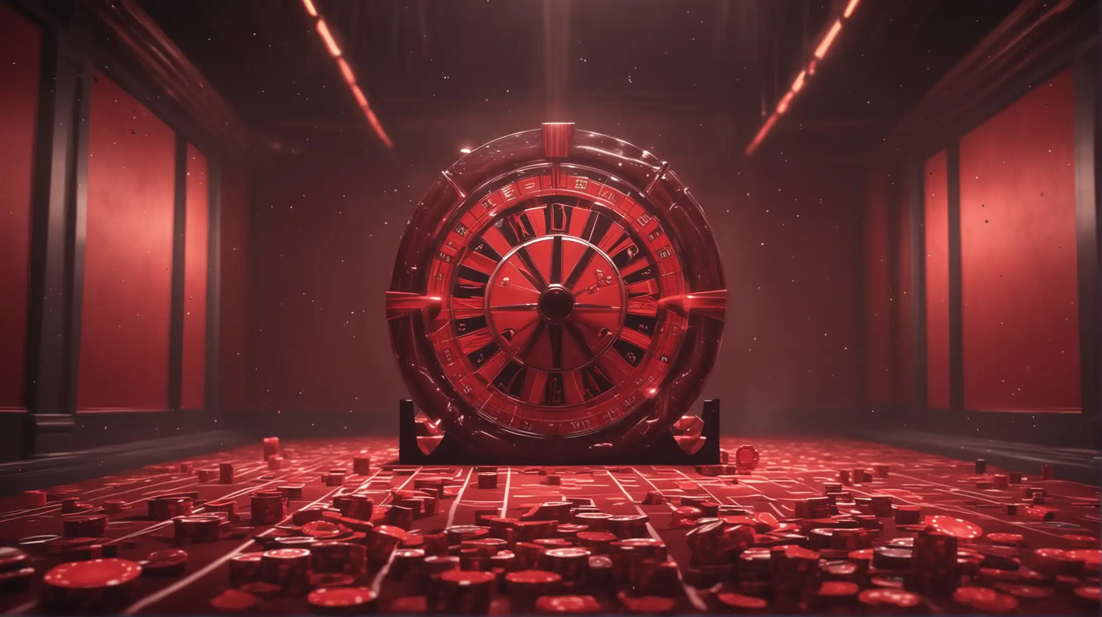 Vibrant Red and Black Casino Background with Atmospheric Special Effects