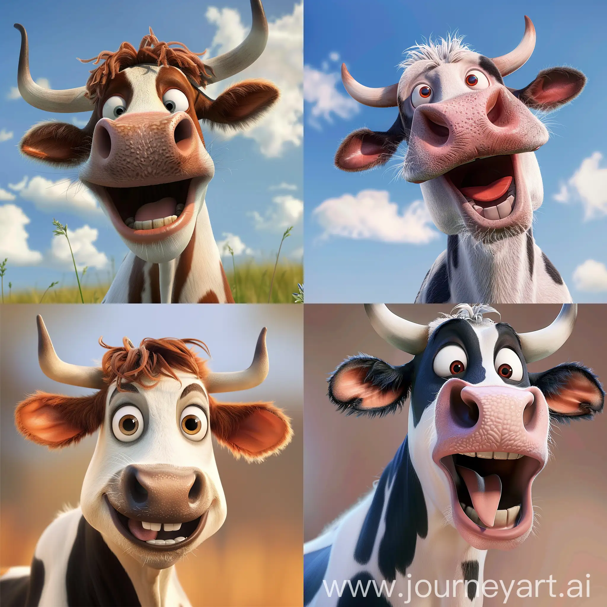 funny cow, sublimation, animated