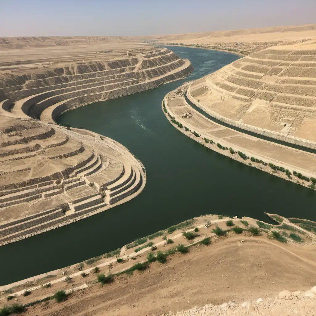 Serene Landscape Sequa of the Euphrates River