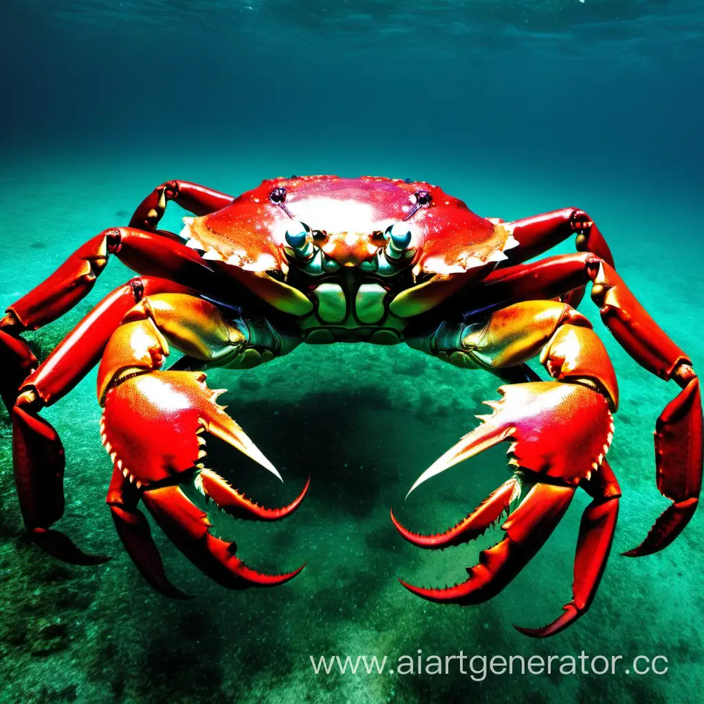 Majestic-Giant-Crab-Submerged-in-Ocean-Waters
