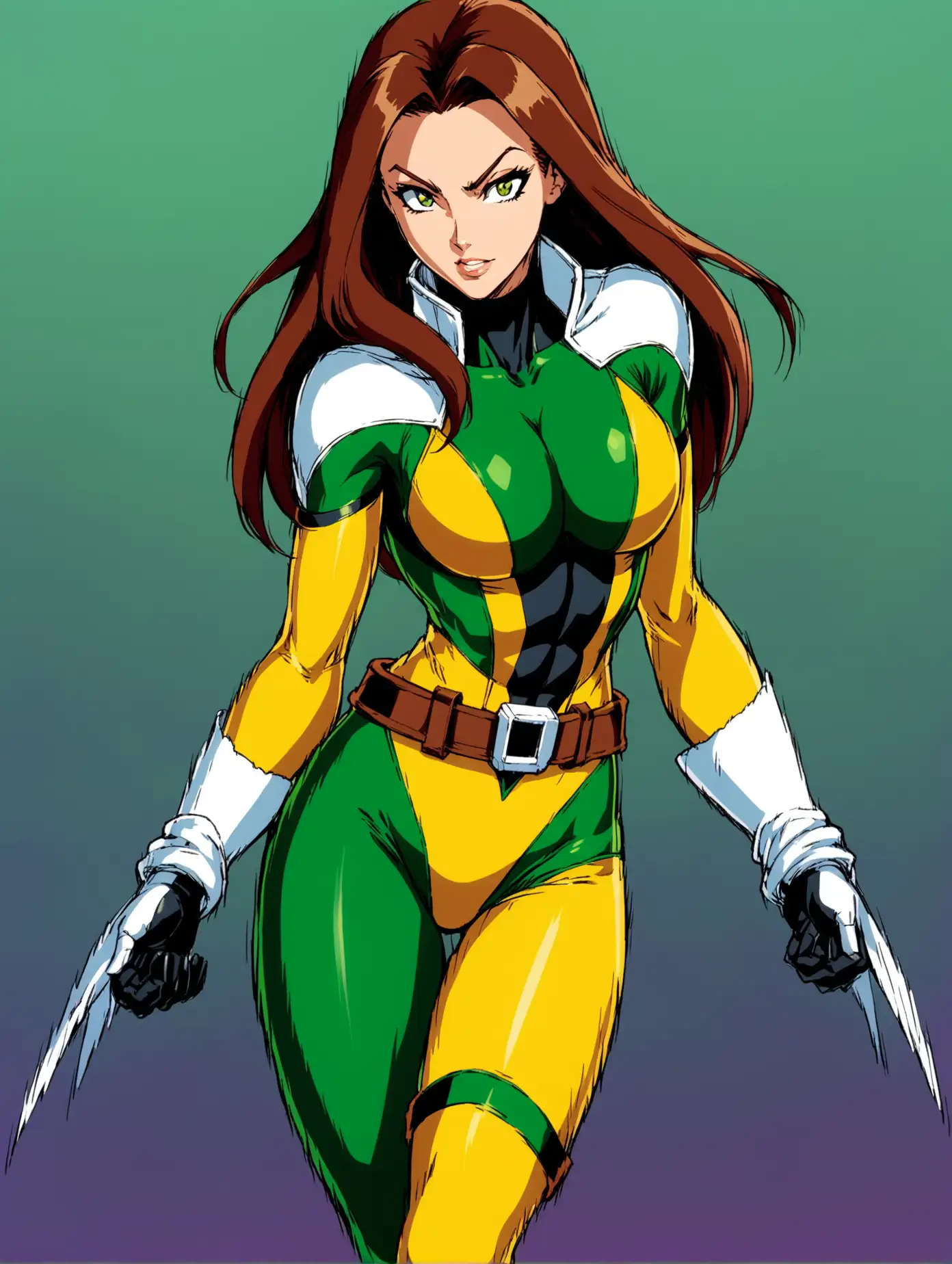 Rogue from XMen Animated Series in Intense Action